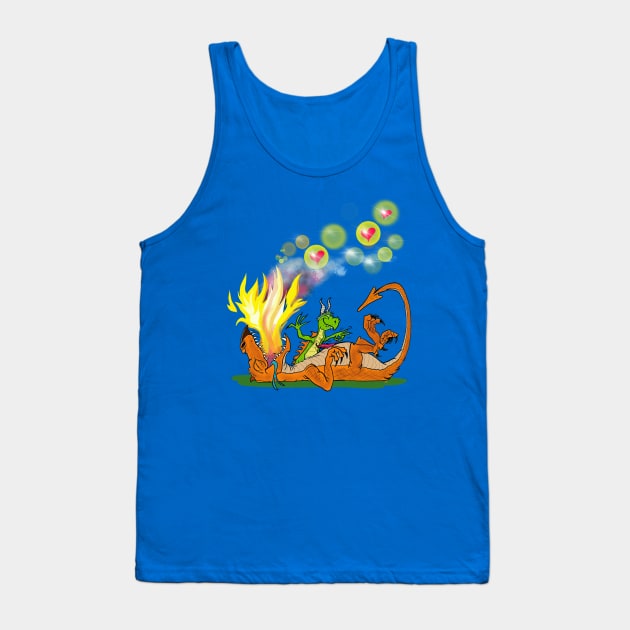 Little Dragon tickling bigger dragon Tank Top by wolfmanjaq